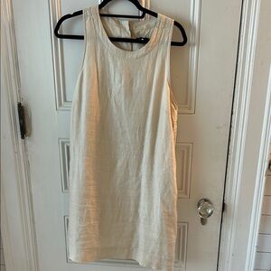 JCrew Cream Sleeveless Linen Dress